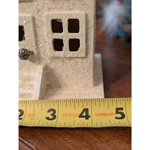 Vintage Christmas White Frosted Wood House 7.5" Holiday Village Decor - Picture 11 of 11